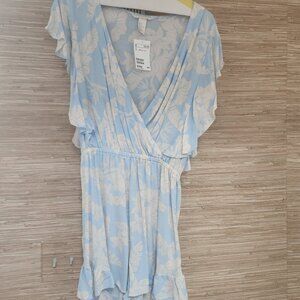 H & M baby blue and ivory romper(shorts)